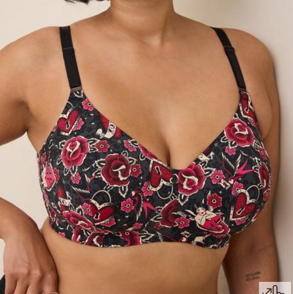 Torrid 42C Dream Tattoo Valentine Wire-Free Bra - New